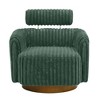 30" Velvet Plush Ribbed Swivel Chair with Gold Base, Luxurious Modern Design - 2 of 4