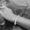 Black Bow Jewelry 6.3mm 14k White Gold Polished Solid Open Back Hinged Bangle Bracelet - 3 of 4
