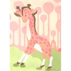 Oopsy Daisy's Gigi Giraffe - Red Canvas Wall Art - Size 10x14 - 1 of 1