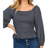 Women's Smocked & Ribbed Top - White Birch - 4 of 4