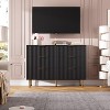 Fluted 6-Drawer Tall Dresser, Modern Wooden Storage Chest with Deep Drawers & Wide Top, Bedroom Organizer for Living Room, Hallway, Kids' Room - 3 of 4