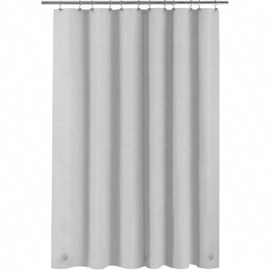 Premium PEVA Shower Curtain Liner, BPA PVC Free, Lightweight, 3 Magnets, Silver Gray - 1 of 4
