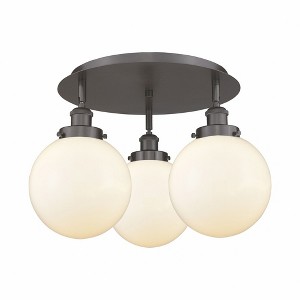 Canton - 3 Light Flush Mount In Art Deco Style-11.88 Inches Tall and 19.75 Inches Wide - 1 of 1