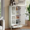 GDFStudio Rielle Rustic 55.51'' Tall Storage Cabinet with 1 Drawer, 2 Carved Doors and Adjustable Shelves - 2 of 4