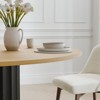 PexFix 52" Wood Round Dining Table Kitchen Table for 4-6 with Arc-Shaped Edge Top & Fluted Pedestal for Living/Dining Room Coffee Office Natural - 4 of 4
