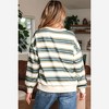 Amaryllis Women’s Striped Pullover Crewneck Long Sleeve Relaxed Fit Casual Fall Sweatshirt - 2 of 4