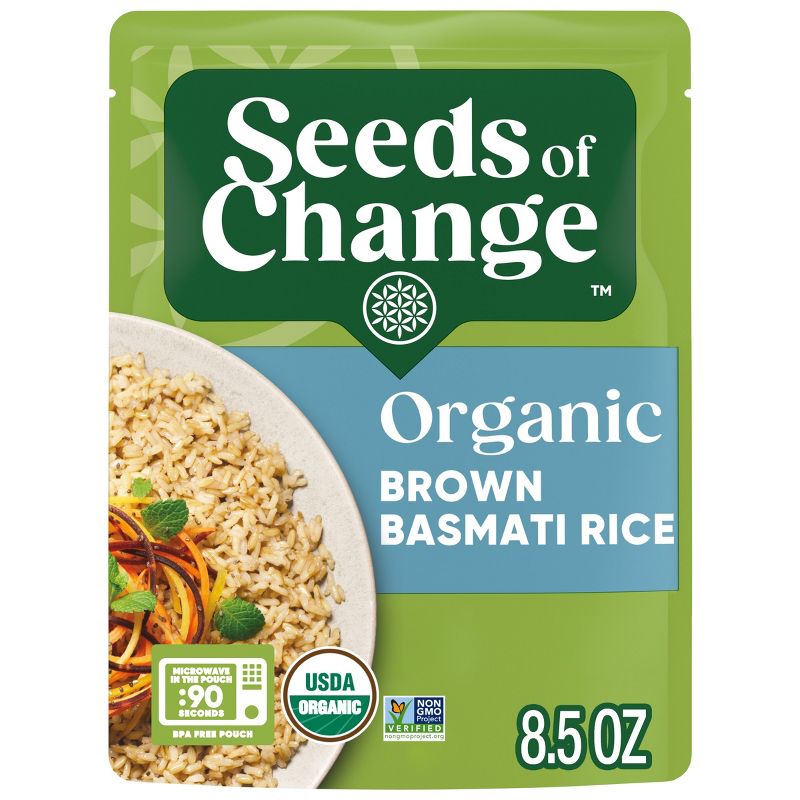 Seeds of Change Organic Brown Basmati Rice Microwavable Pouch - 8.5oz, 1 of 8