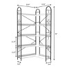5-Tier Open Corner Bookshelf,Industrial Corner Bookshelf with Thickened Iron Frame and Walnut Shelves,Modern Home Storage Rack-Baofuwish - 4 of 4