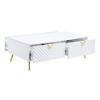 53" 2-Drawer Coffee Table with Support Leg, Sleek High Gloss Finish, Ample Storage for Living Room - 3 of 4