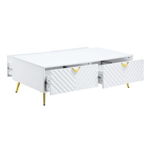 29" High Gloss Finish Coffee Table with Ample Storage and Smooth Drawer Operation for Living Room or Modern Spaces - 1 of 4