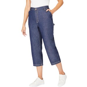 Woman Within Women's Plus Size Carpenter Denim Capri - 1 of 4