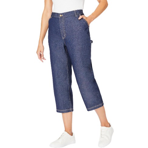 Woman Within Women's Plus Size Carpenter Denim Capri - image 1 of 4