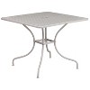 Flash Furniture Oia Commercial Grade 35.5" Square Light Gray Indoor-Outdoor Steel Patio Table Set with 4 Square Back Chairs - 3 of 4