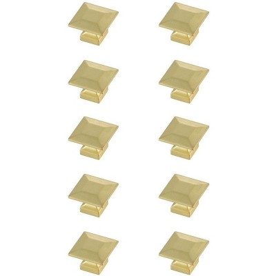 Elegant Lighting Cecil 1.3Inch Brushed Gold Square Knob Multipack (Set of 10)