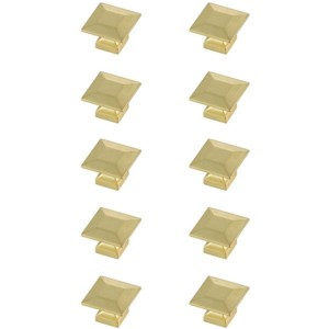 Elegant Lighting Cecil 1.3Inch Brushed Gold Square Knob Multipack (Set of 10) - 1 of 4