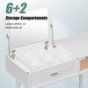 Gulches 43.3" White Classic Vanity Tables Set with Flip-top Mirror and Ample Storage - 4 of 4