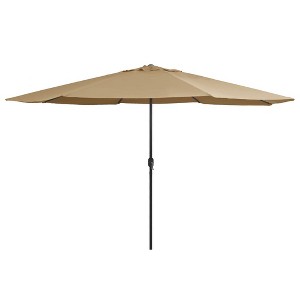 vidaXL Garden Parasol with Metal Pole 153.5" Taupe - 1 of 4