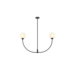 Elegant Lighting Elise 14-Inch Brass Pendant with Decorative Ring Frame - 1 of 4