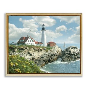 Stupell Industries Portland Lighthouse Peninsula Scene, 21" x 17" - 1 of 4