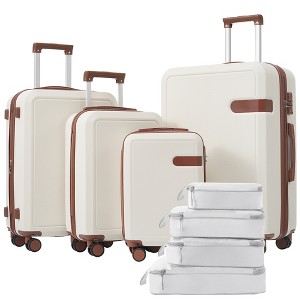 YONWAY Luggage Sets 4 Piece, with Compression Packing Cubes, Hardside Expandable Suitcase Set, with TSA Lock and Spinner Wheel - 1 of 4