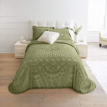 Bedding Lightweight All Season Georgia Chenille Bedspread Ultra-Soft 100% Cotton with Medallion Pattern