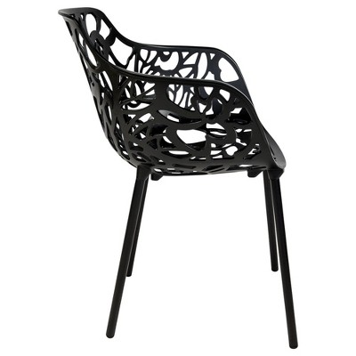 Devon Black Aluminum Stackable Outdoor Dining Chairs, Set of 4