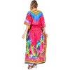 LA LEELA Women Dailywear Loungewear Maxi Plus Size Kaftan Ethnic Casual Long Slit Dress Caftan Dresses for Women One Size Multi,Abstract - 4 of 4