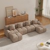 135.4'' Charcoal Fuzzy Fabric U-Shaped Modular Sectional Sofa with 2 Ottomans and 4 Pillows, Boneless Convertible Cloud Couch - 4 of 4