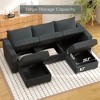 Ainfox 3-Seat Sofa And 2 Ottoman Sofa Dark Grey - 4 of 4