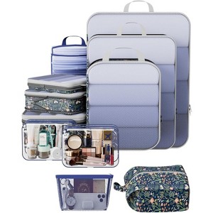 9/11 Set Compression Packing Cubes Travel Essentials,Compressible Expandable Large Luggage Suitcase Organizer - 1 of 4