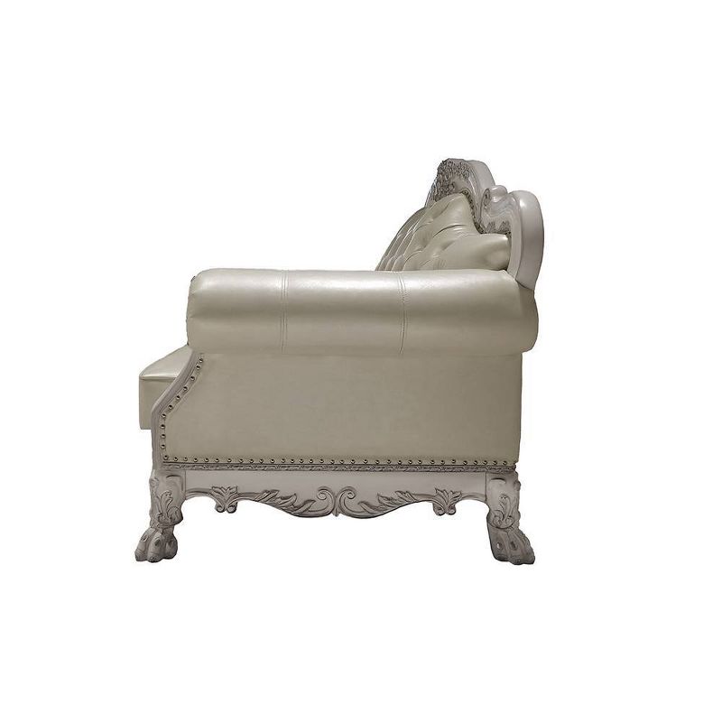 63.7&#34; Dresden Sofa Leather Aire and Bone White Finish - Acme Furniture, 2 of 7
