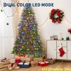 4.5FT/6FT/7.5FT/9 FTPre-Lit Artificial Christmas Tree w/ Multi-Color Lights Green PE & PVC Xmas Tree Hinged Branches & Foldable Metal Stand - 2 of 4