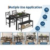 Dining Table Set for 4 People, Kitchen Table, 2 Chairs, Bench & Storage Rack, Metal Frame Dining Furniture, for Dining Room, Kitchen, Apartment - 4 of 4