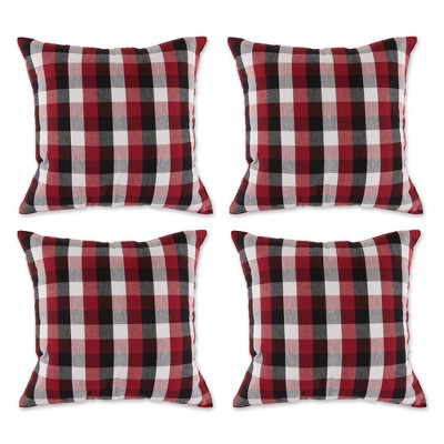 4pk 18x18 Cow And Farmers Market Farmhouse Check And Printed Square Throw  Pillow Covers - Design Imports : Target