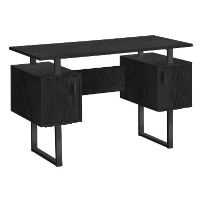 Monarch Specialties Computer Desk Home Office Laptop Storage 48InchL Work Metal Laminate Black Contemporary Modern