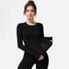 Anna-Kaci Active Women's Long Sleeve Fitted Crew Neck Top with Thumbhole Cuffs and Seam Detailing - 4 of 4