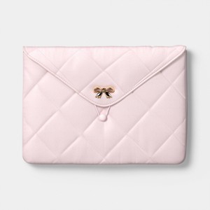15" Laptop Sleeve - heyday™ Cosmetic Pink Quilted with Gold Bow - 1 of 3