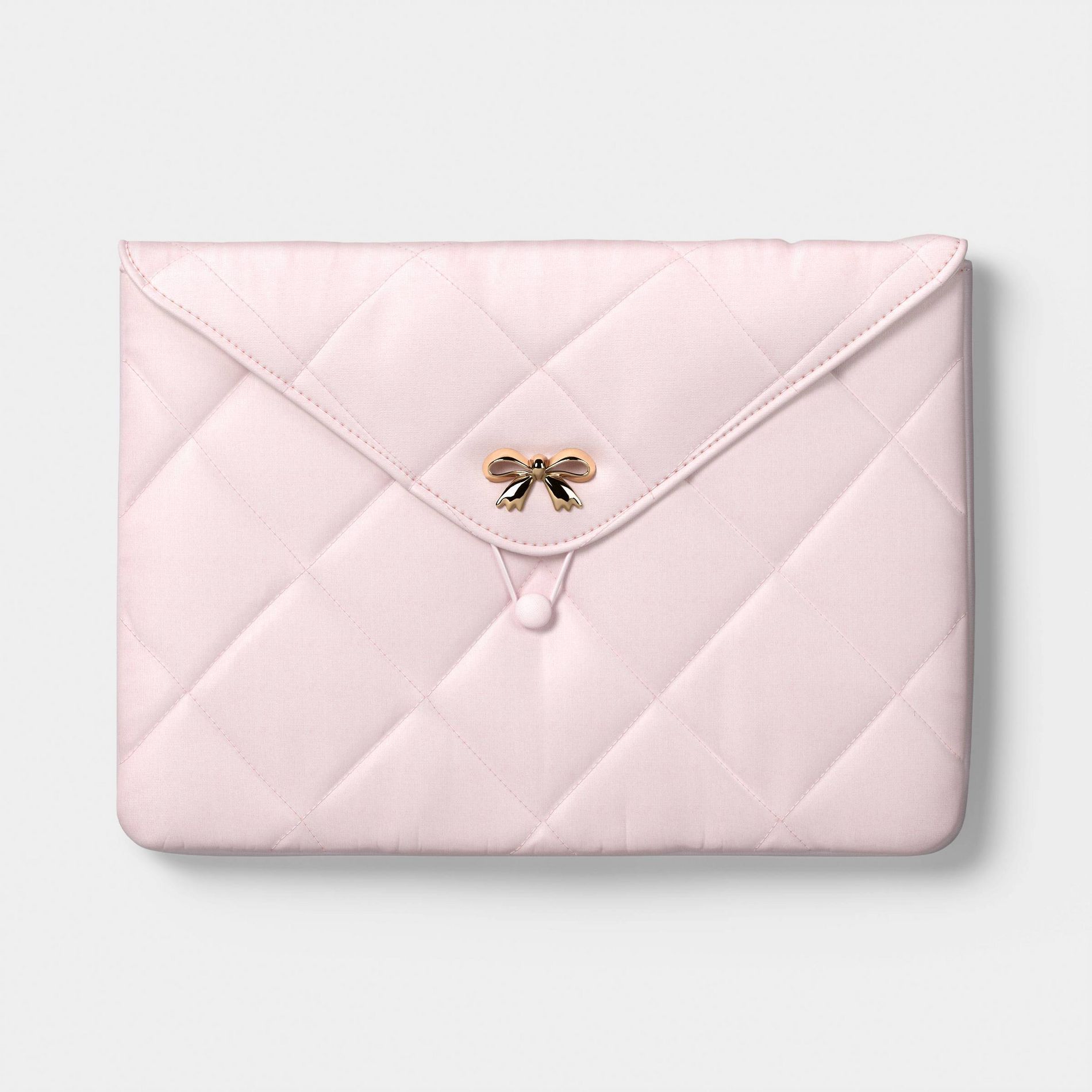15" Laptop Sleeve - heyday™ Cosmetic Pink Quilted with Gold Bow