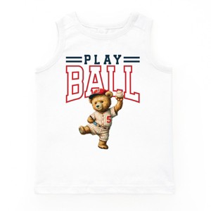 The Juniper Shop Play Ball Baseball Bear Youth Tank Top - 1 of 4