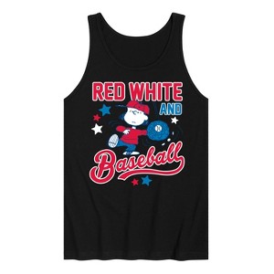 Men's - Peanuts - Red White And Baseball Lucy USA Graphic Tank Top - 1 of 3