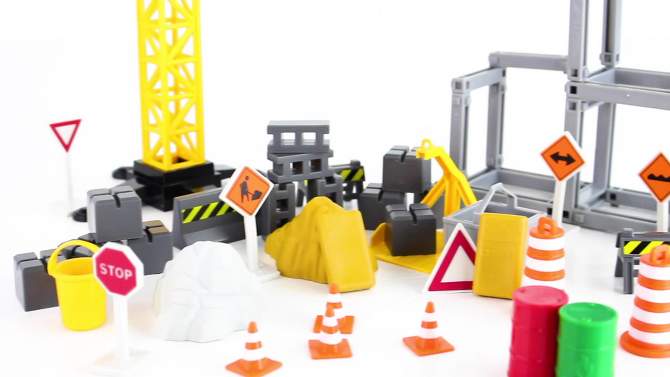 DRIVEN by Battat &#8211; Construction Playset with Crane (62pc) &#8211; Micro Series, 2 of 11, play video