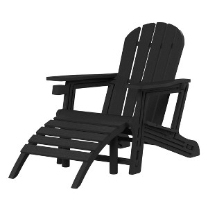 WestinTrends Azura No-Tools Outdoor HDPE Patio Adirondack Chair with Patio Ottoman - 1 of 4