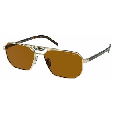 Prada Pr 58ys Zvn5y1 Unisex Rectangle Polarized Sunglasses Pale Gold ...