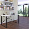 NicBex 35 Inch Writing Desk Home Office Desk with Metal Base for Study Room,Bedroom and Office,White/Brown - 2 of 4