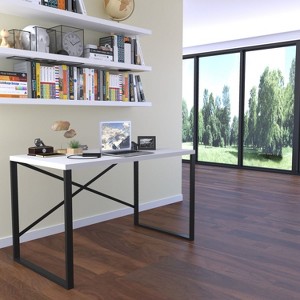 Sapphtopaz Home Office Desks Computer Desk Metal Sled Base Writing Desk Gaming Desk Office Desk for Home Office - 1 of 4