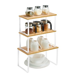 SONGMICS Cabinet Organizer Shelf, Set of 3 Kitchen Counter Shelves, Corner Shelves, Kitchen Storage - 1 of 4