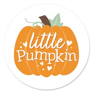 Big Dot of Happiness Little Pumpkin - Fall Birthday Party or Baby Shower Circle Sticker Labels - 24 Count - 1 of 4