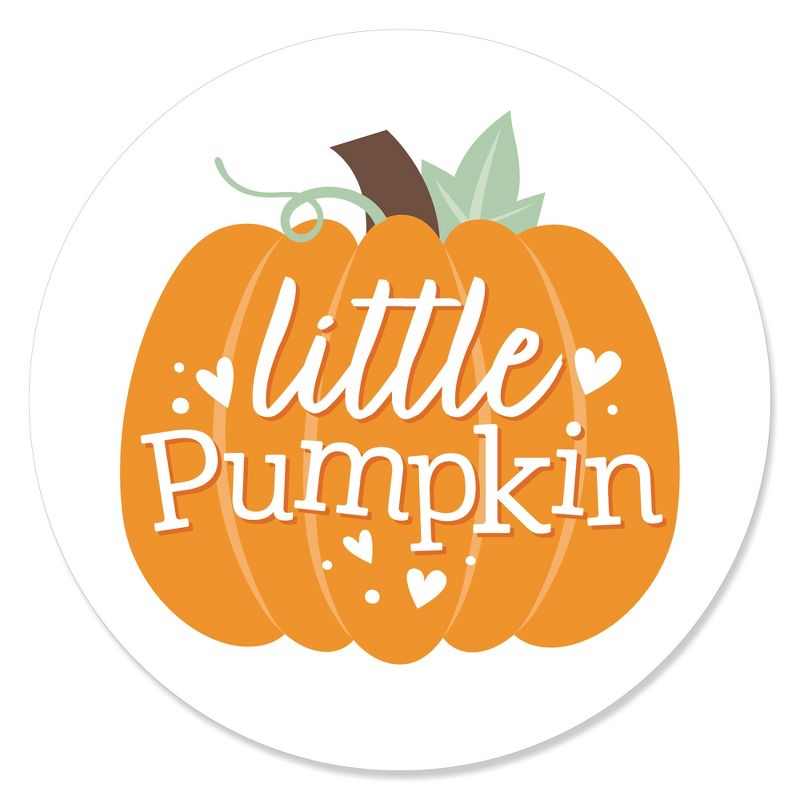 Big Dot of Happiness Little Pumpkin - Fall Birthday Party or Baby Shower Circle Sticker Labels - 24 Count, 1 of 5