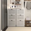 TIRAMISUBEST Farmhouse Shoe Cabinet - White Wood 3-Door Organizer, Adjustable Shelves for Entryway/Mudroom (20"W) - 4 of 4