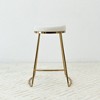 Mid-Century Modern Boucle Fabric Stool with Upholstered Seat and Durable Frame for Kitchen, Bar, or Dining Area - 3 of 4